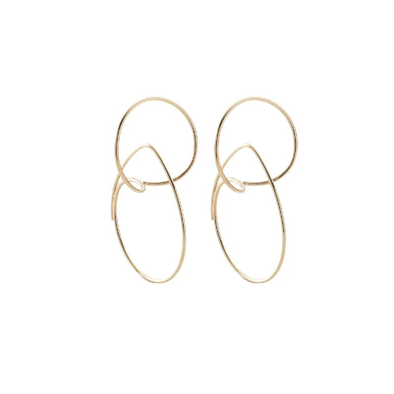 celestial lunar eclipse pendant "All About Basics" Double Hoop Floating Earring Small size