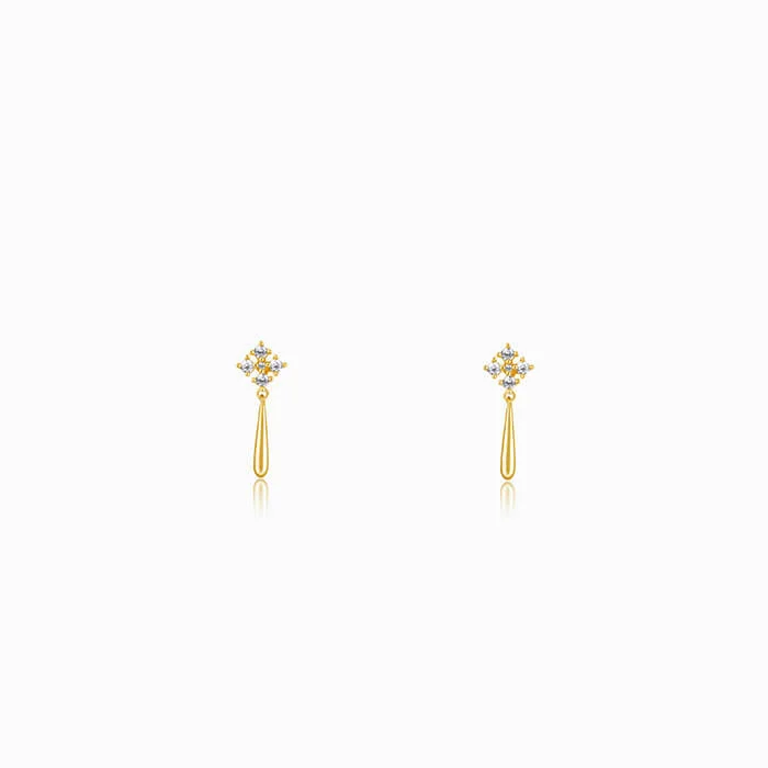 custom star sign necklace Golden Classy Drop Earrings