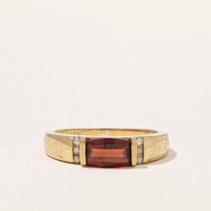 birthstone necklace for mom East West Garnet & Diamond Ring | 0.80ct, 0.06ctw | SZ 7.25 | birthstone necklace for mom East West Garnet & Diamond Ring | 0.80ct, 0.06ctw | SZ 7.25 |