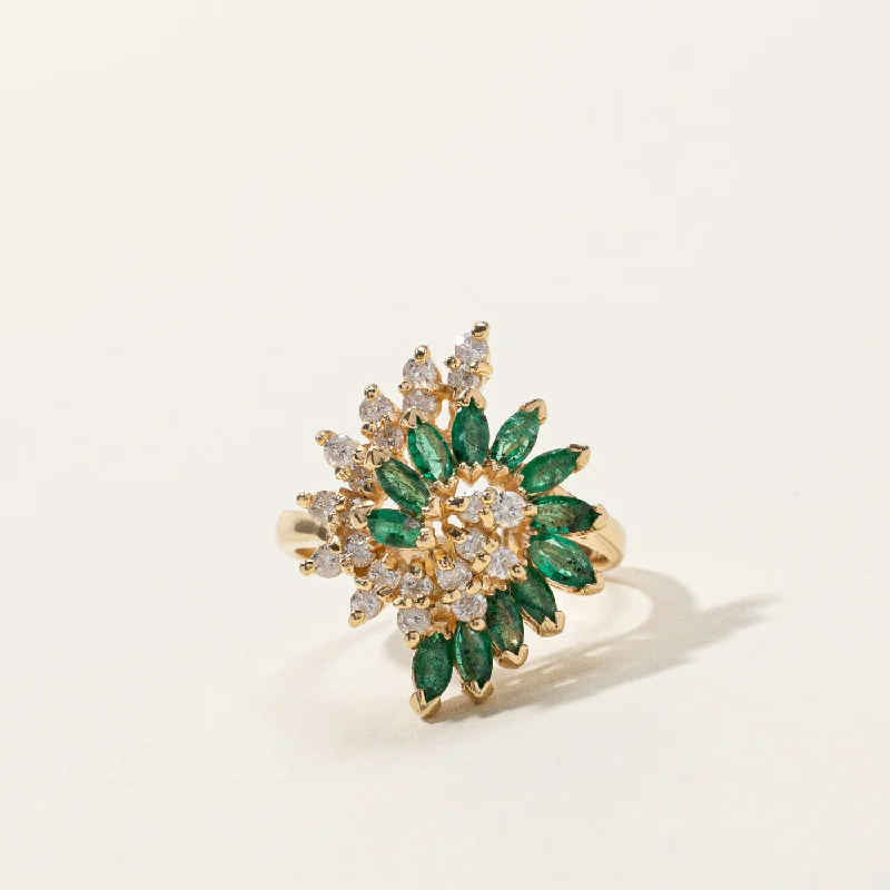 classic cubic zirconia pendant Emerald & Diamond Cocktail Ring | 0.65ctw | 0.48ctw | SZ 6.5 |