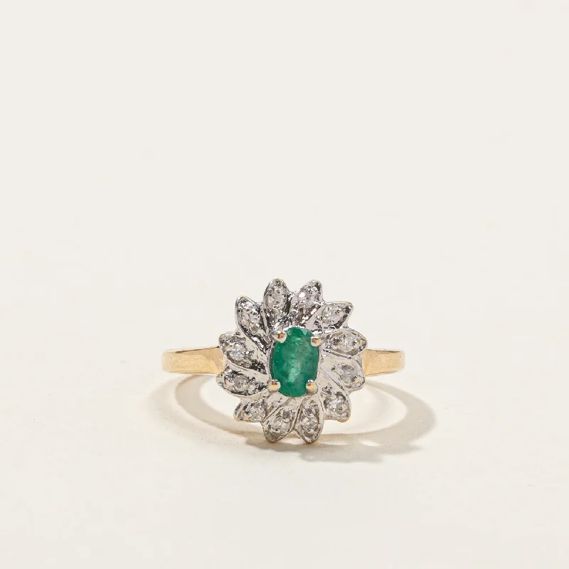 white gold diamond cluster ring Emerald & Diamond Cocktail Ring | 0.20ct | 0.06ctw | SZ 3.75 | white gold diamond cluster ring Emerald & Diamond Cocktail Ring | 0.20ct | 0.06ctw | SZ 3.75 |