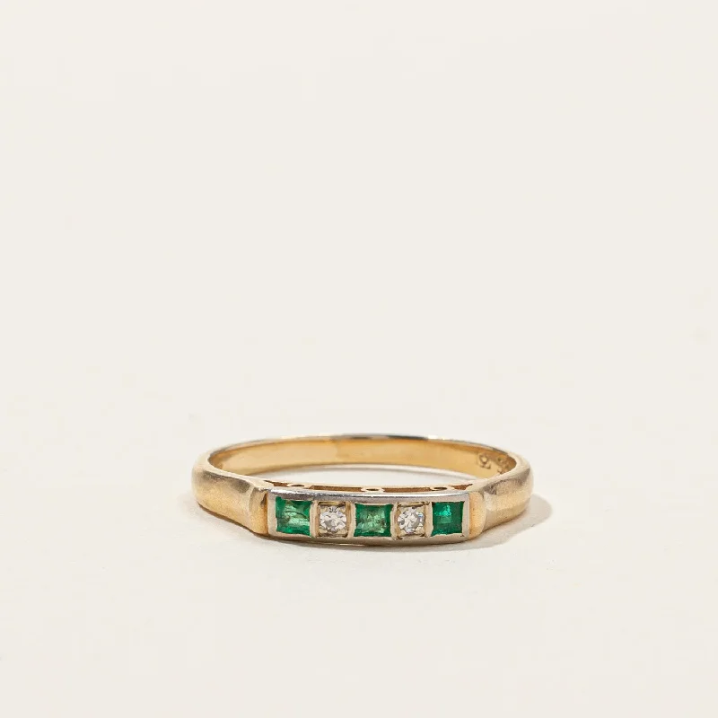 delicate marquise diamond band Emerald & Diamond Ring | 0.09ctw | 0.02ctw | SZ 6 |