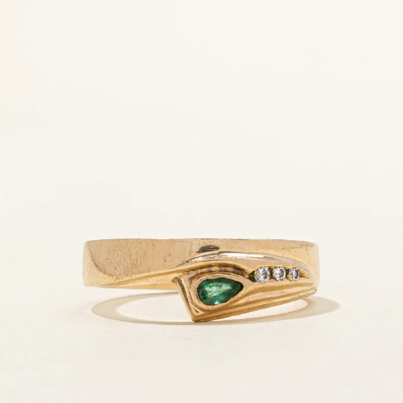 personalized couple’s keychain pendant Emerald & Diamond Ring | 0.13ct, 0.06ctw | SZ 13 |