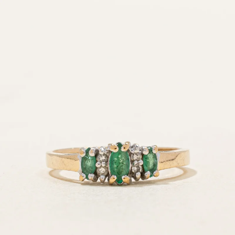 sapphire princess cut ring Emerald & Diamond Ring | 0.20ctw. 0.03ctw | SZ 5.5 |