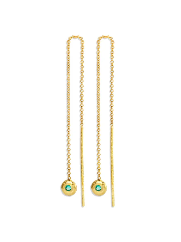simple snake chain necklace Emerald Nesting Gem Drop Yellow Gold Earrings