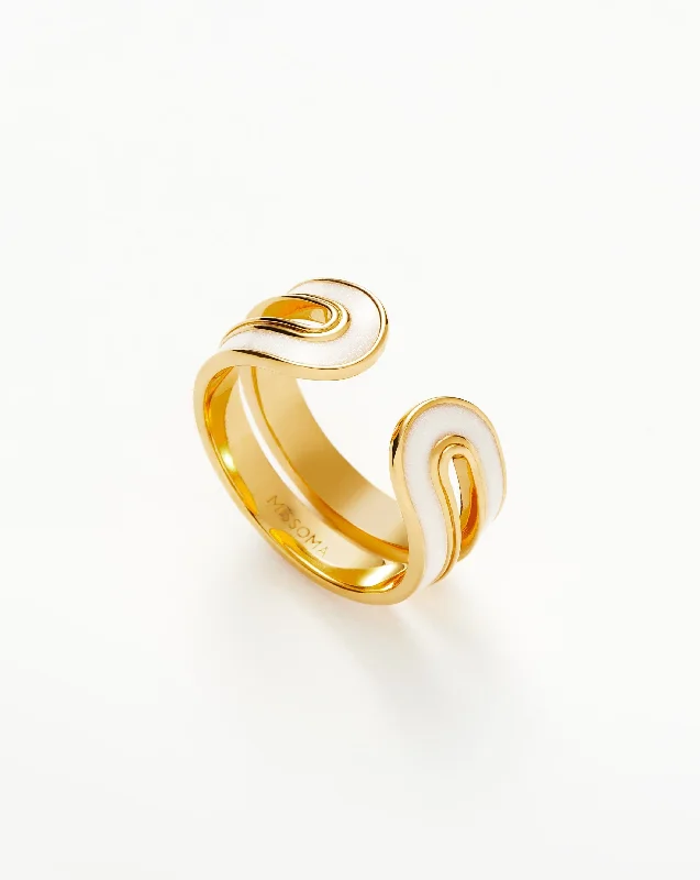 men’s sterling silver cufflinks Enamel Haze Ovate Open Ring