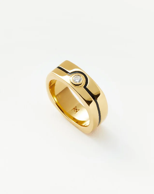 silver dragon claw ring Enamel & Stone Byline Wide Band Ring | 18ct Gold Plated/Cubic Zirconia silver dragon claw ring Enamel & Stone Byline Wide Band Ring | 18ct Gold Plated/Cubic Zirconia