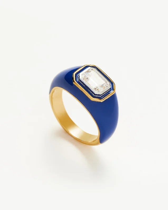 luxury diamond eternity ring Enamel & Stone Dome Statement Ring