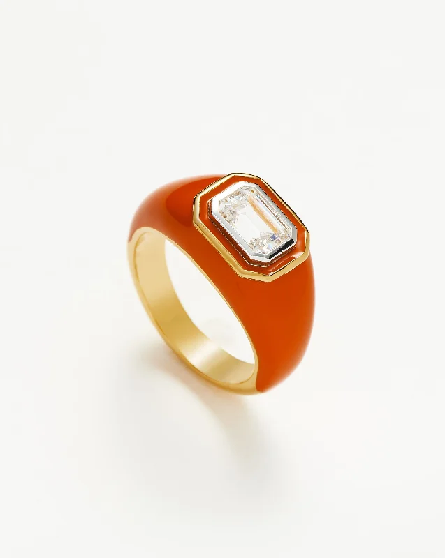 dainty ruby stacking rings Enamel & Stone Dome Statement Ring