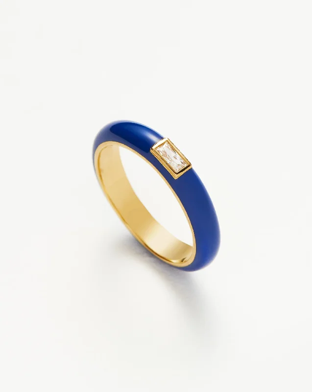 hammered copper wedding band Enamel & Stone Stacking Ring