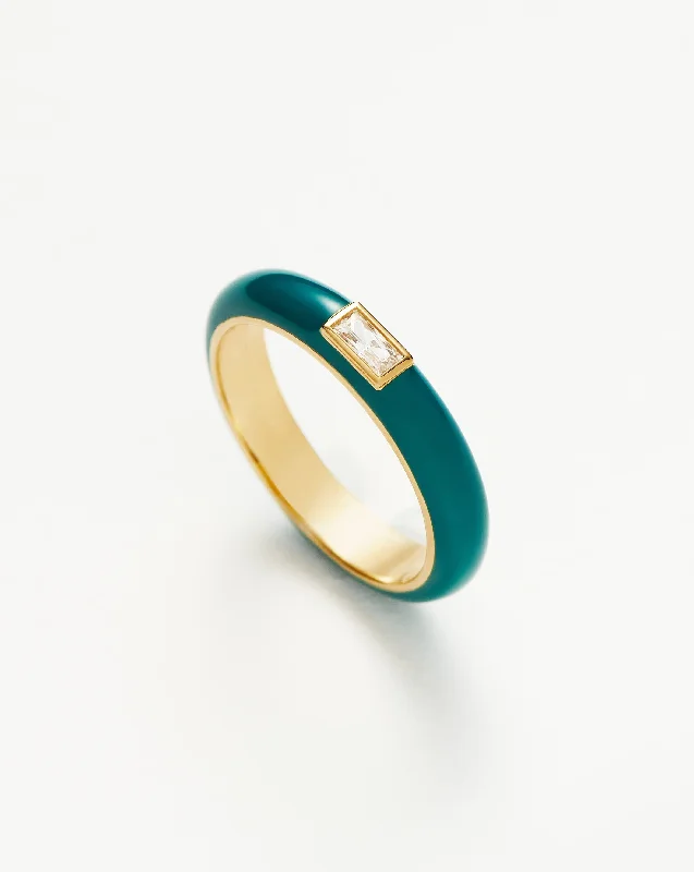 adjustable gemstone choker Enamel & Stone Stacking Ring