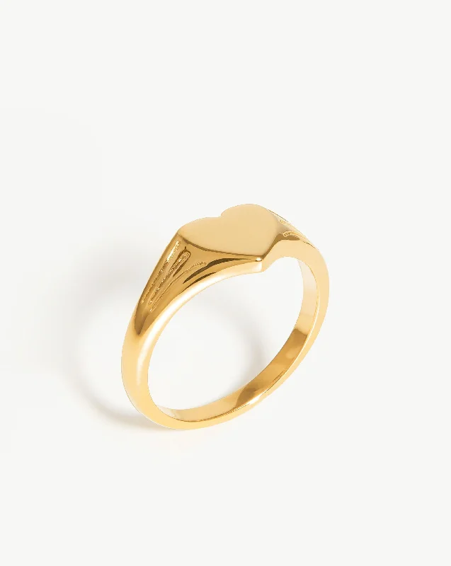 celestial zodiac sign necklace Engravable Heart Signet Ring | 18ct Gold Vermeil