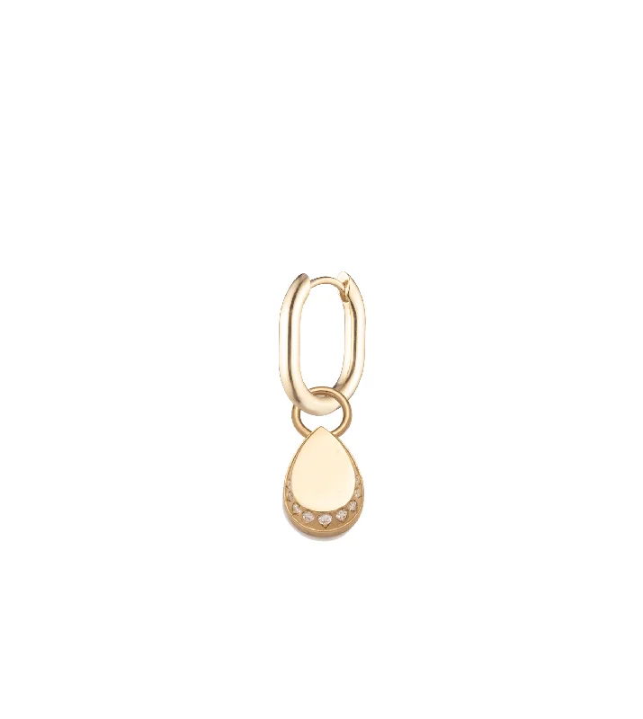 Mini Engravable Pear - Love : Petite Chubby Fob Earring Story