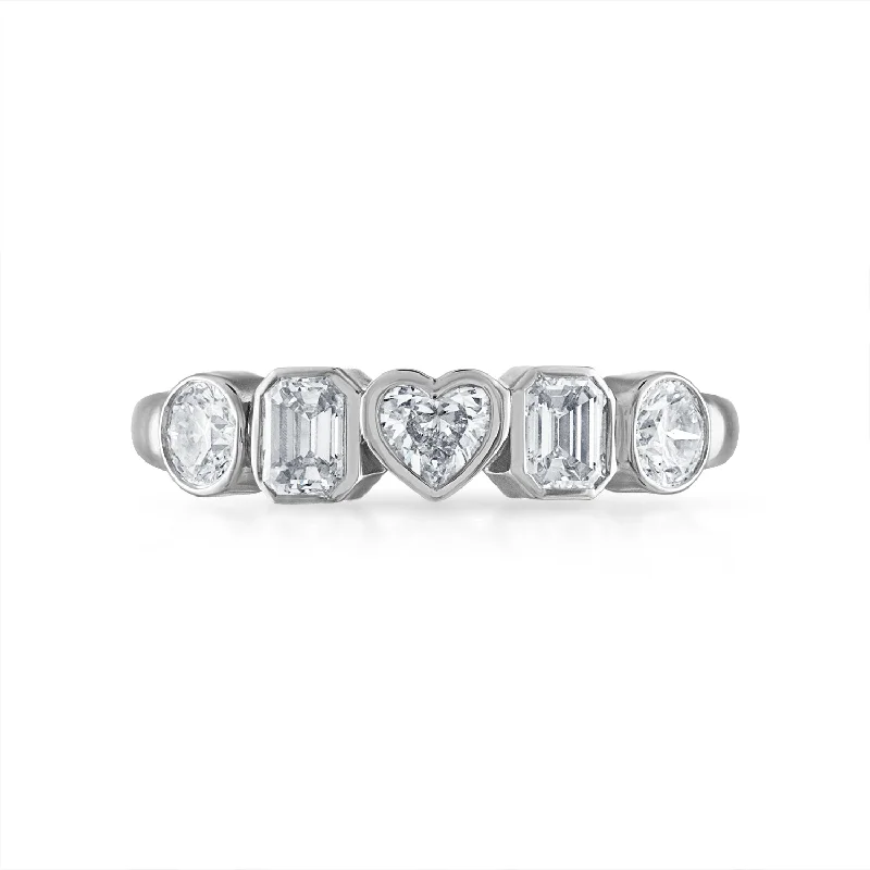 dainty pearl and diamond ring Fancy Bezel Bar Ring