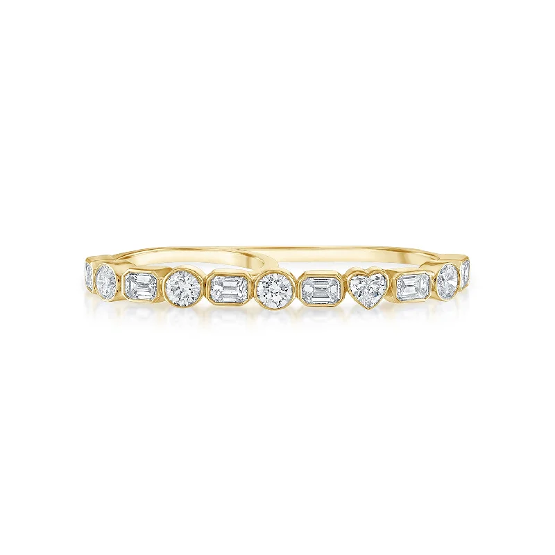 gold charm bracelet with initials Fancy Bezel Two Finger Ring