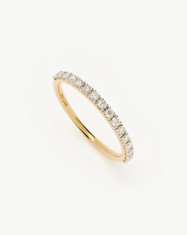 handmade gold nugget ring Fine Half Diamond Eternity Ring | 14ct Solid Gold/Diamond