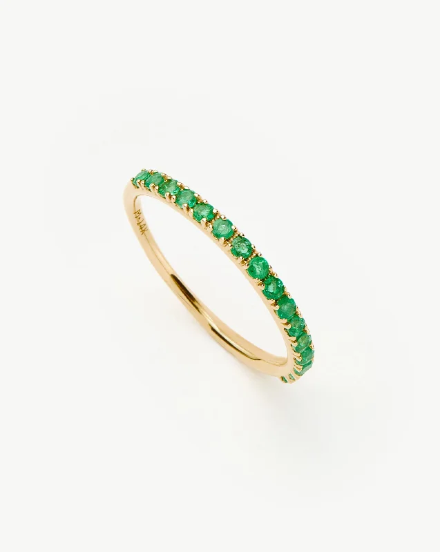 men’s hammered titanium ring Fine Half Emerald Eternity Ring