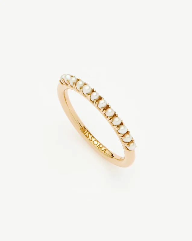 small diamond nose stud Fine Half Eternity Pearl Ring | 14ct Solid Gold/Pearl