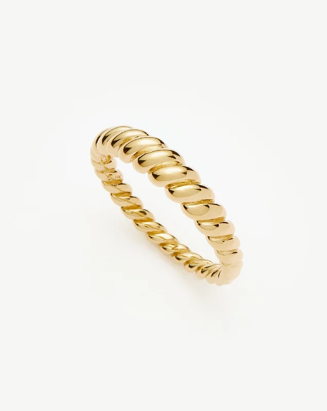 minimalist wedding band set Fine Twisted Classic Ring | 14ct Solid Gold