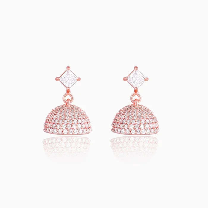 pearl stud earrings classic Rose Gold Forever Elegant Jhumki