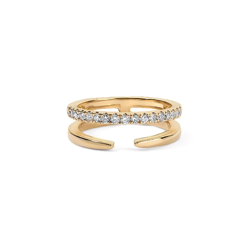 diamond wedding band for women Gold and Pave Claw Ring