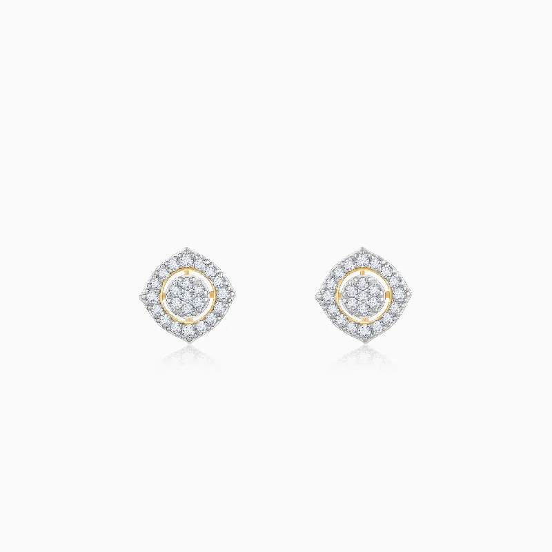 aquamarine and diamond wedding ring Gold Blossom Blend Diamond Earrings