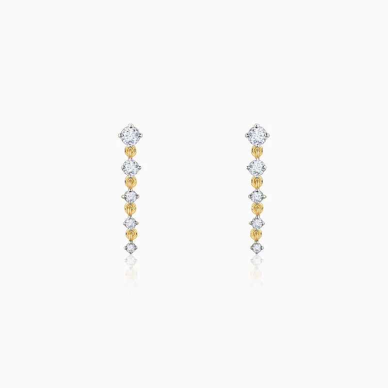 gold-plated snake chain bracelet Gold Divine Shimmers Diamond Earrings