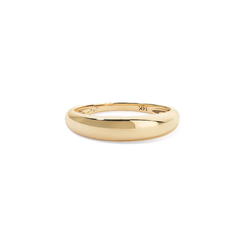 personalized bar necklace silver Gold Domed Stack Ring