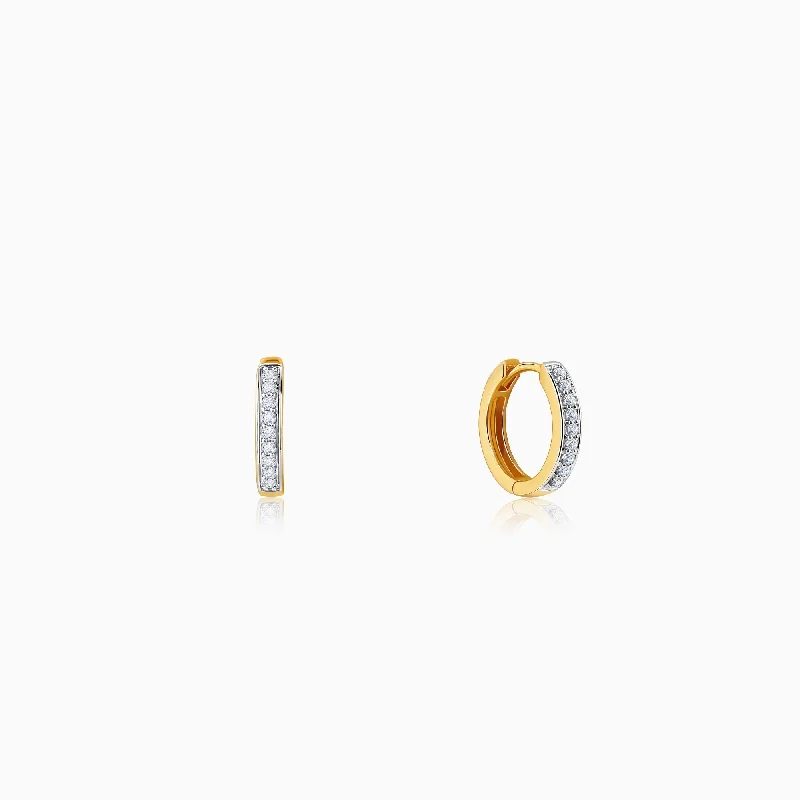 silver anklet with charms Gold Elegance Diamond Hoop Earrings