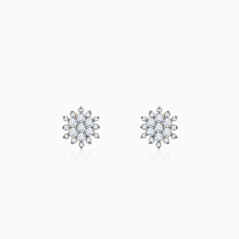 classic pearl strand necklace Gold Garden Bloom Diamond Studs