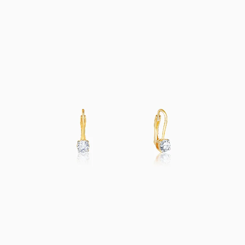 wedding band with diamonds Gold Glitter Diamond Earrings