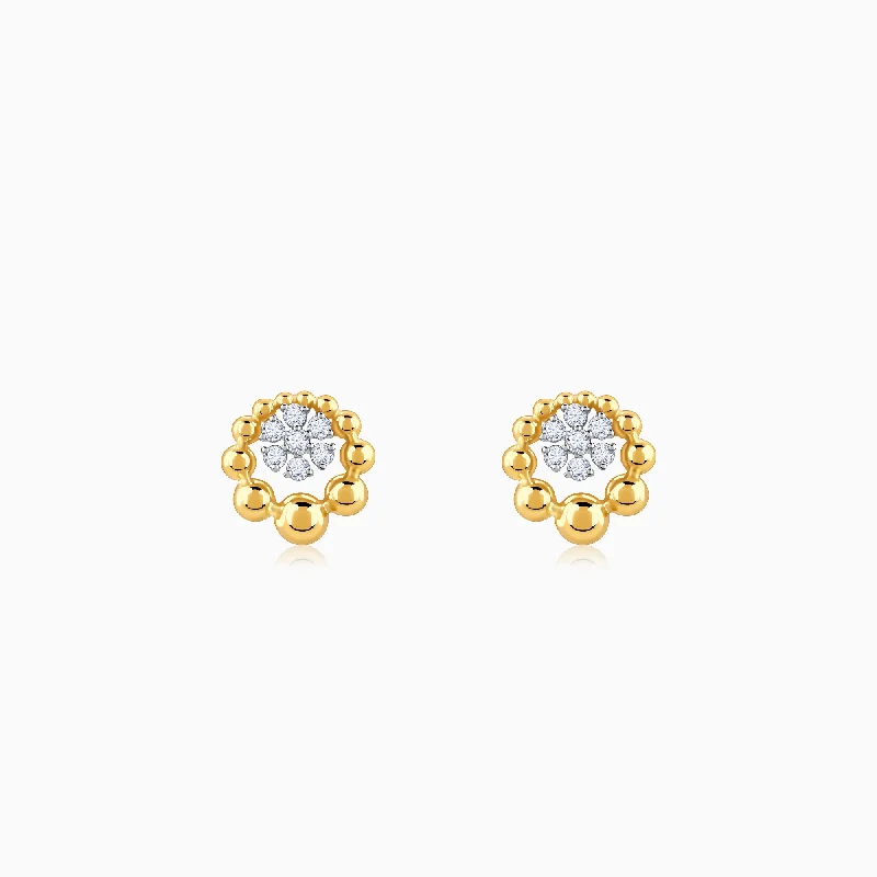 minimalist horseshoe necklace gold Gold Lantana Diamond Earrings
