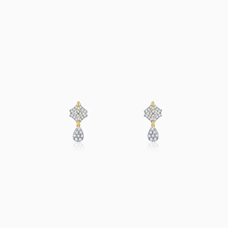 vintage-inspired moonstone necklace Gold Luminous Drops Diamond Earrings