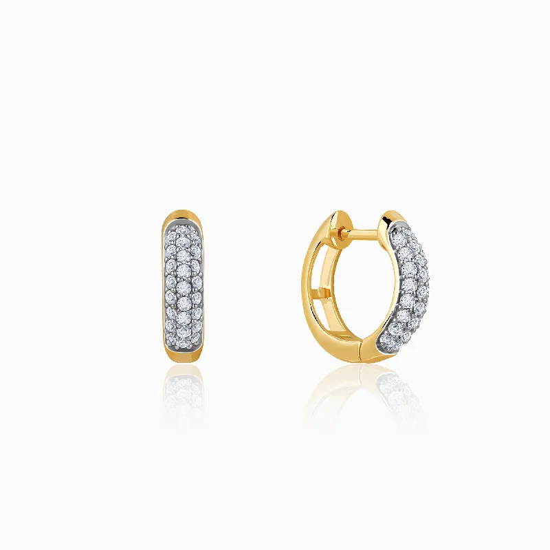 delicate gold band ring Gold Lunar Loops Diamond Earrings