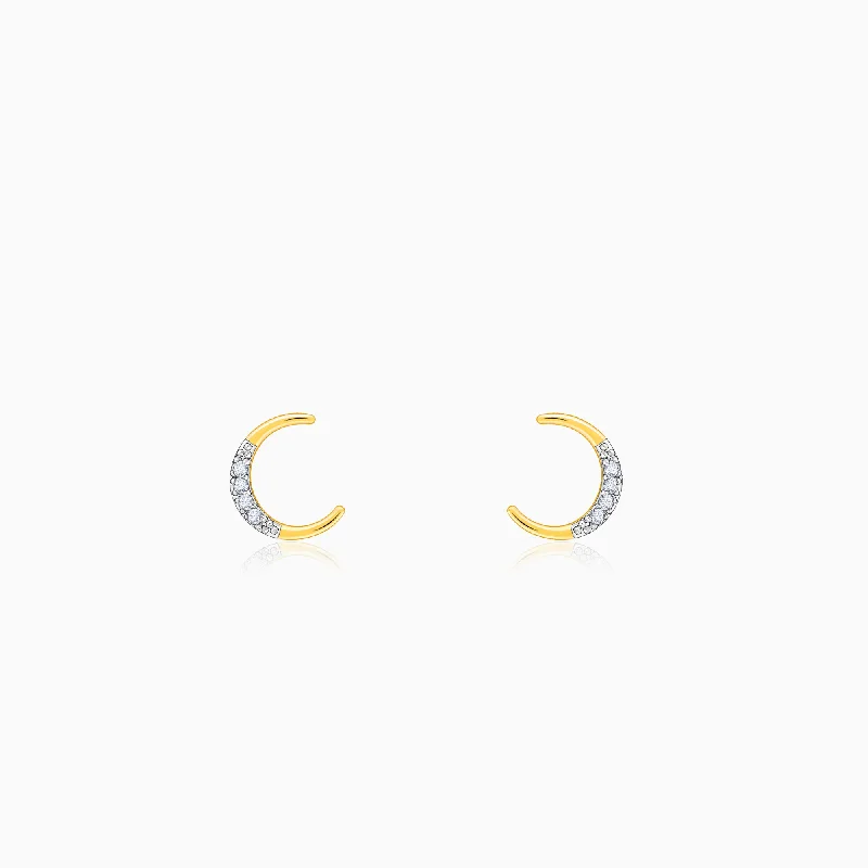 chunky statement cuff bracelet Gold Moonshine Diamond Stud Earrings