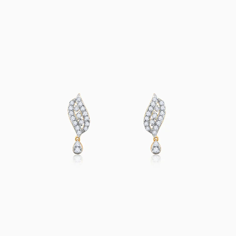 modern geometric earrings gold Gold Opulent Halo Diamond Earrings