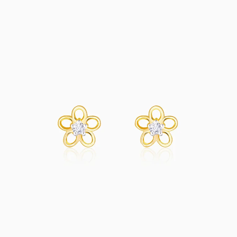infinity loop ring rose gold Gold Ornate Springtime Diamond Earrings