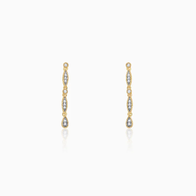minimalist sapphire drop necklace Gold Petal Promise Diamond Earrings