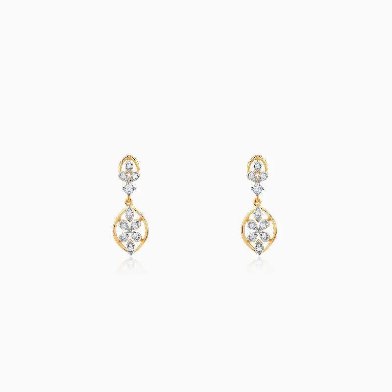 butterfly charm bracelet delicate Gold Pretty Dangler Diamond Earrings