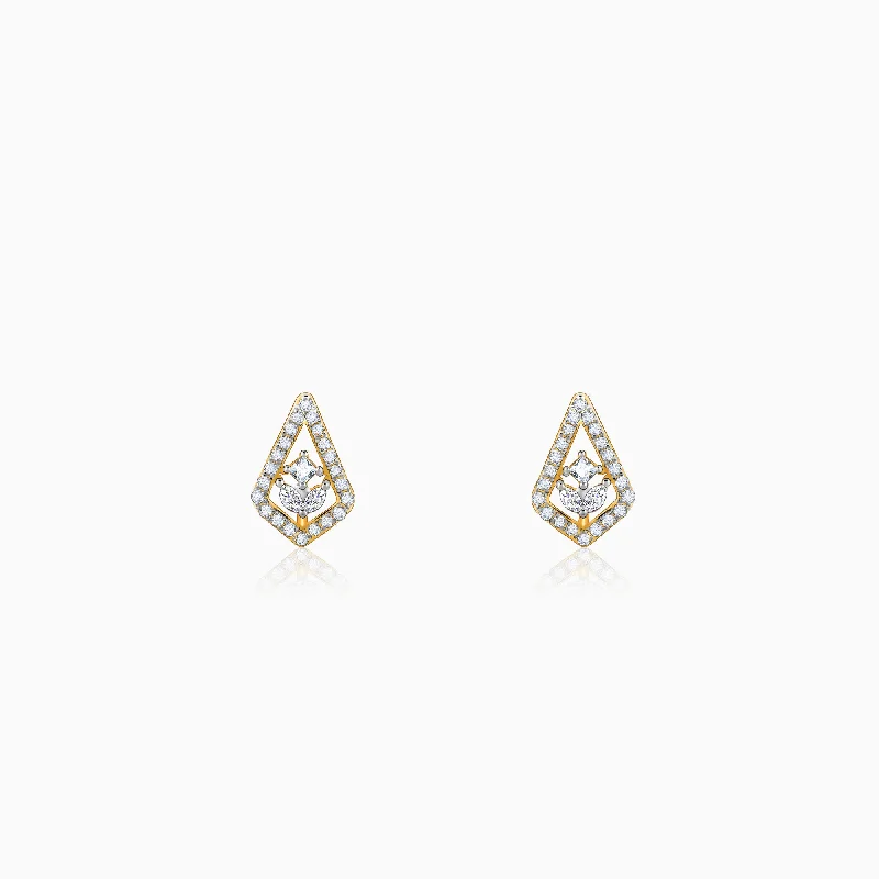 gold medallion pendant necklace Gold Sacred Flame Diamond Earrings