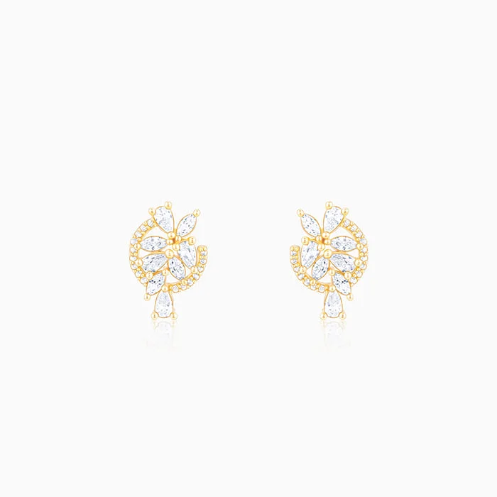 sterling silver lotus ring The White Periwinkle Earrings