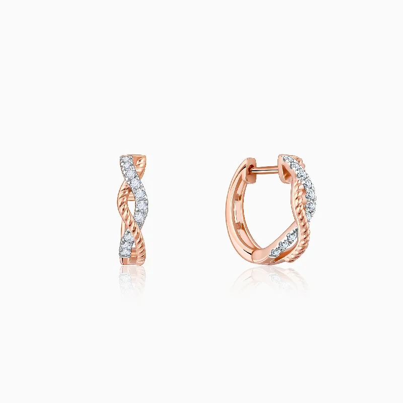 chunky silver hoop earrings Gold Twist and Shine Diamond Hoop Earrings
