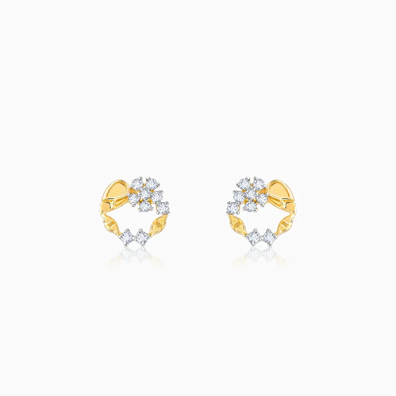 handmade gemstone anklet boho Gold Unfurl Diamond Earrings