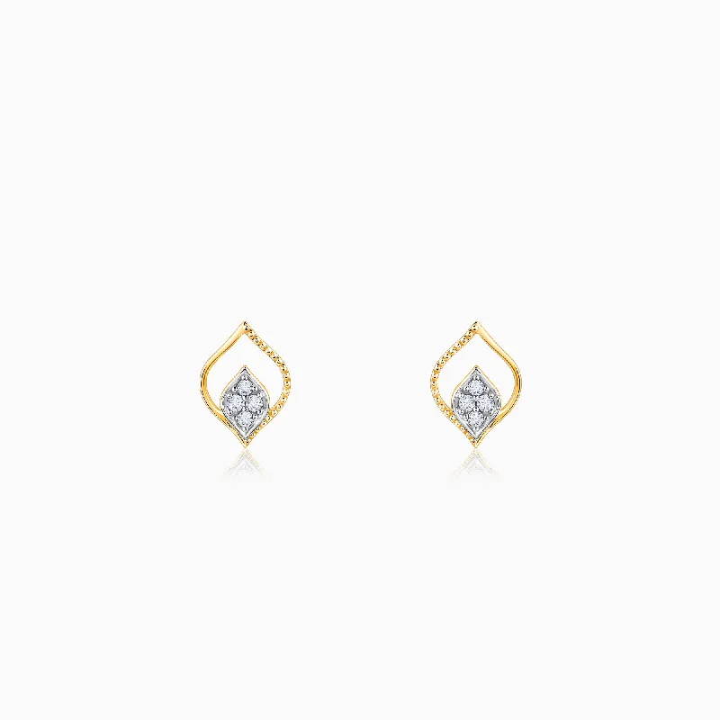 handcrafted gemstone pendant Gold Yaprak Diamond Earrings