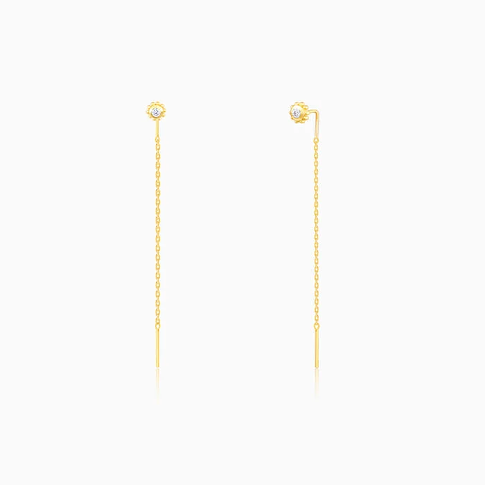 birthstone necklace for mom Golden Delicate Bling Sui Dhaga Earrings