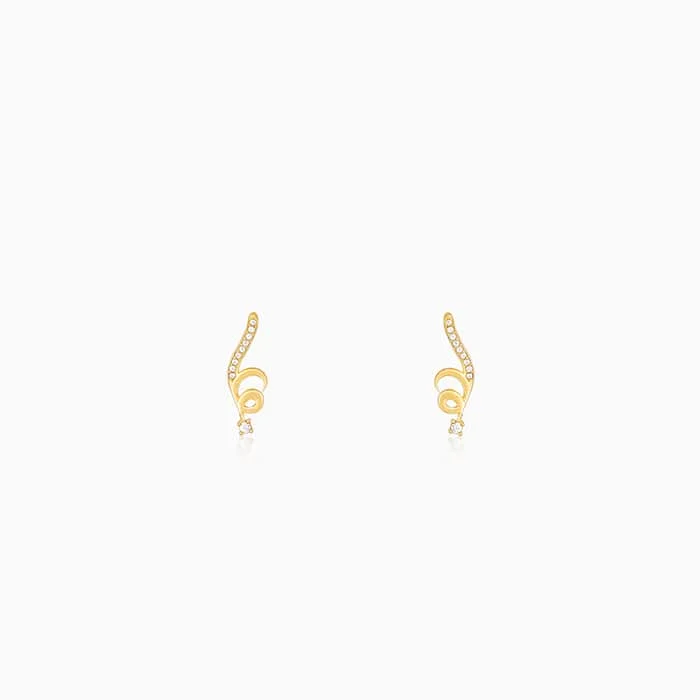 men’s black titanium ring Golden Celestial Whirl Earrings