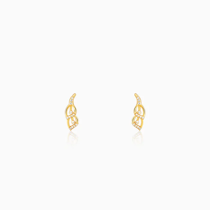 unique promise ring for girlfriend Golden Tiered Shine Earrings