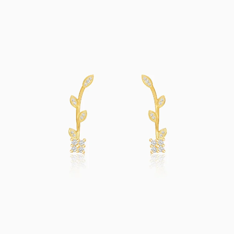 classic diamond solitaire necklace Golden Twig Sparkle Earrings