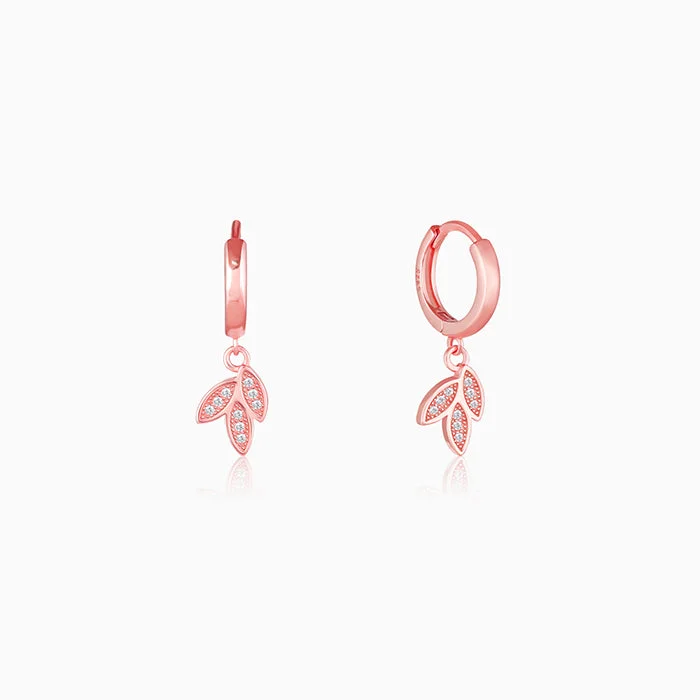 classic wedding set with diamonds Anushka Sharma Rose Gold Petal Trio Hoop Earrings