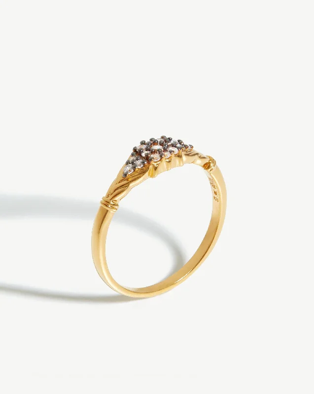 men’s silver ring with onyx Harris Reed Gilded Pave Ring | 18ct Gold Vermeil/Cubic Zirconia